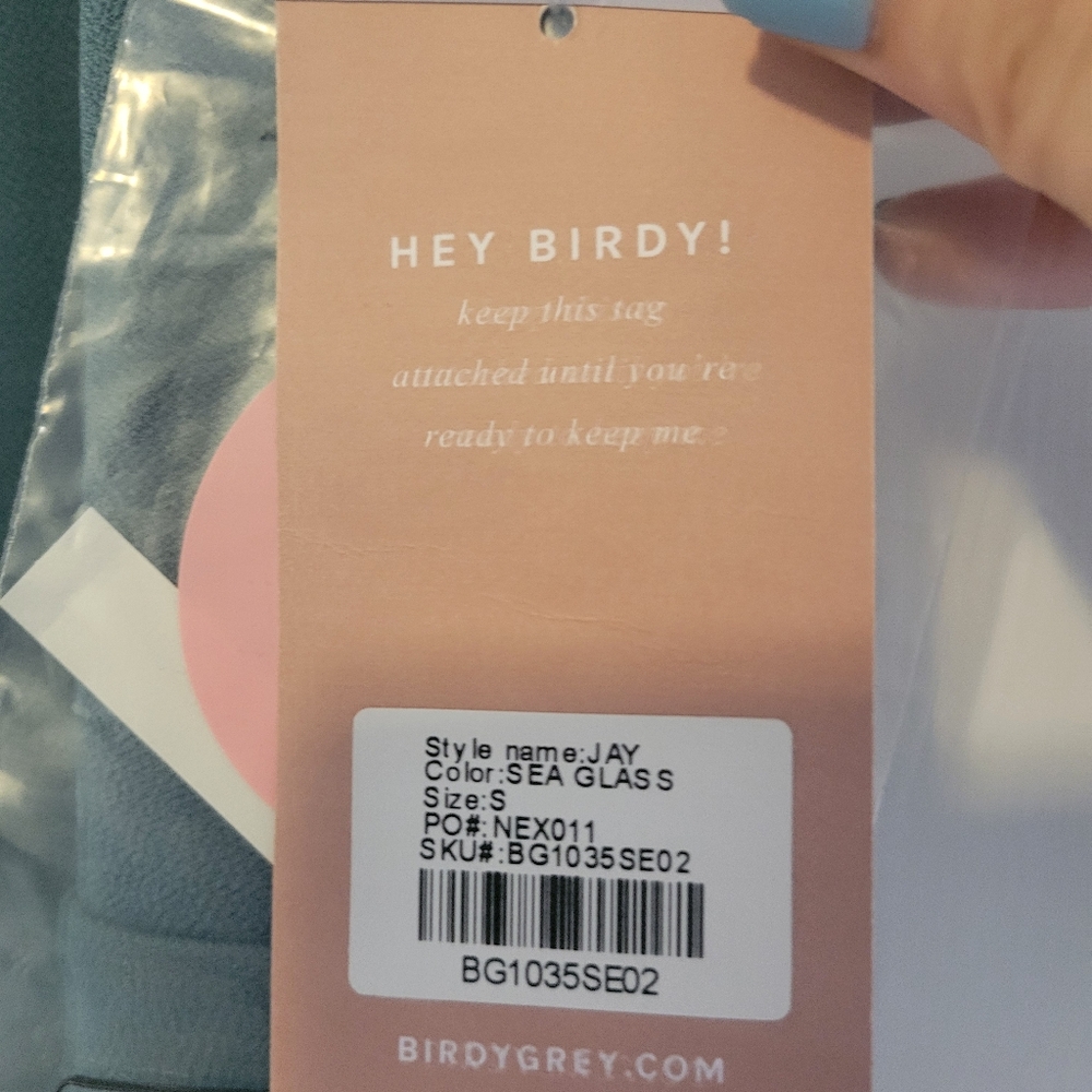 NWT Birdy Grey dress. Small, Jay, Sea glass